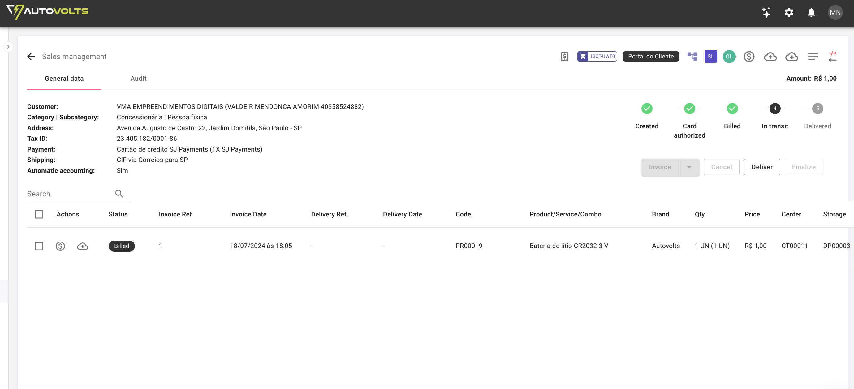 screenshot of Sales Journey